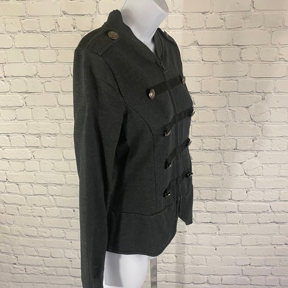 POL Gray Double Breasted Button Full Zip Jacket - Picture 3 of 8